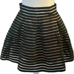 Forever 21 peplum skirt Medium/Large Black sheer stripe
